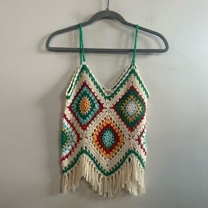 Elam‎ boutique crochet tank top small